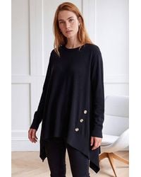 Roman - Buttoned Side Hanky Hem Jumper - Lyst