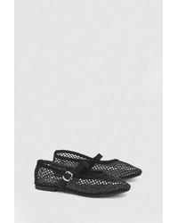 Dorothy Perkins - Faith: Shelly Faux Leather Netted Rhinestone Ballet Flats - Lyst