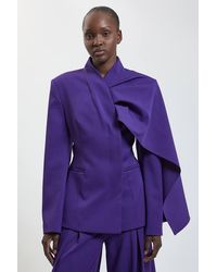 Karen Millen - Tailored Drape Wrap Blazer - Lyst