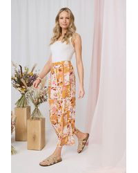Izabel London - Patchwork Print High Waist Wide Leg Trousers - Lyst