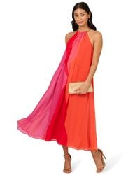 Adrianna Papell - Colour Block Chiffon Dress - Lyst