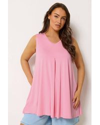 Yours - Pleat Front Vest Top - Lyst