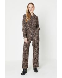 Oasis - Printed Cord Zip Front Belted Boilersuit - Lyst