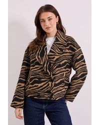 Dorothy Perkins - Zebra Printed Boxy Short Coat - Lyst