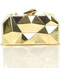 AJVANI - Geometric Metal Evening Formal Party Clutch Bag - Lyst