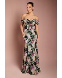 Coast - Floral Bardot Maxi Dress - Lyst