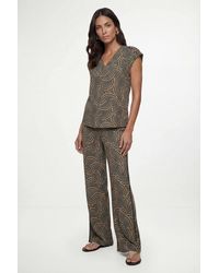 Wallis - Spot Jersey Contrast Elasticated Waist Trouser - Lyst