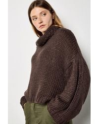 Apricot - Chunky Knit Roll Neck Oversized Jumper - Lyst