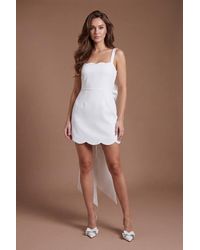 Coast - Bow Back Scallop Neck Mini Hen Dress - Lyst