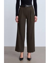 Dilvin - Wide-Leg Pleated Crepe Trousers - Lyst