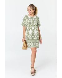 Izabel London - Printed 1/2 Sleeve Short Shift Dress - Lyst