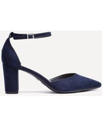 Linzi - Leona Faux Suede Closed Back Block Heeled Court Shoe - Lyst