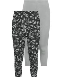 Yours - 2 Pack Swirl Cropped Leggings - Lyst