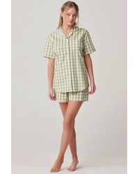 British Boxers - "Field" Gingham Crisp Cotton Short Pyjama Set - Lyst