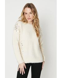 Oasis - Sequin Detail Cosy Jumper - Lyst