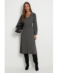 Wallis - Jersey Scallop Wrap Waist Midi Dress - Lyst