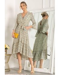 Jolie Moi - Geelan Tiered Hem Maxi Dress - Lyst