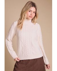 Dorothy Perkins - Cable Knit Funnel Neck Jumper - Lyst