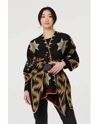 Izabel London - Aztec Print Oversized Poncho - Lyst