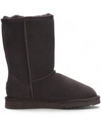 Infinity Leather - Genuine Sheepskin Suede Slip-On Ankle Winter Boots - Lyst
