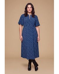 Dorothy Perkins - Plus Lace Insert Keyhole Angel Sleeve Midi Dress - Lyst