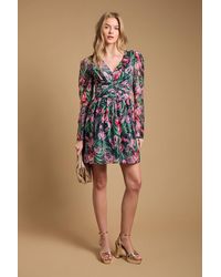 Oasis - Structured Fit & Flare Pleat Detail Mini Dress - Lyst