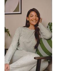 Loungeable - Marl Brushed Rib Long Sleeve Top & Trouser Set - Lyst