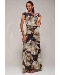Jolie Moi - Multiway Neckline Mesh Maxi Dress - Lyst