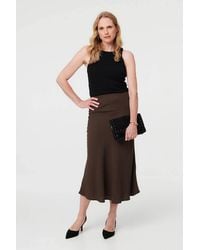 Izabel London - High Waist Slim A-Line Midi Skirt - Lyst