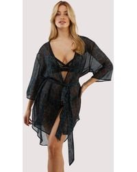 Wolf & Whistle - Khaki Giraffe Beach Kimono - Lyst