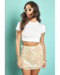 Nasty Gal - Sequin Lace Trim Tie Detail Mini Skirt Co-Ord - Lyst