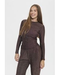 Saint Tropez - Noriasz Long Sleeve Shimmer Top - Lyst