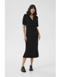 Kaffe - Kalizza Knit Short Sleeves Polo Dress - Lyst