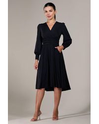 Jolie Moi - Long Sleeve Soft Silky Jersey Midi Dress - Lyst