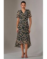 Jolie Moi - Charlotte Pleated Chiffon Midaxi Dress - Lyst