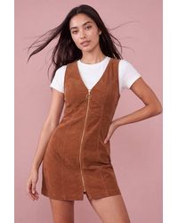 Pink Vanilla - Zip Through Cord Dress - Lyst