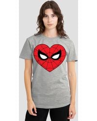 Marvel - Spiderman Classic Heart T-Shirt, Athletic Heather - Lyst
