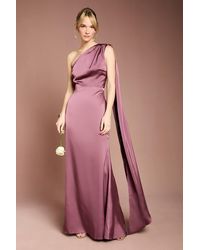Coast - Honoured Drape One Shoulder Satin Maxi Bridesmaid Dress - Lyst
