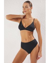 WOVCOR - Triangle Bikini Set W/ Adjustable Straps & High Waist Bottom - Lyst