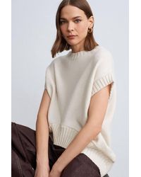 Dilvin - Oversized Ribbed Knit Sweater Vest - Lyst