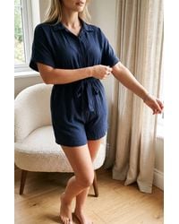 IKRUSH - Brenda Buttoned Tie Waist Romper Dress - Lyst