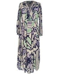 Burberry - Preloved Prorsum Printed Long Sleeve Midi Dress - Lyst