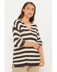 Yours - Stripe Knitted Jumper - Lyst