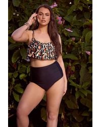 Yours - Leopard Print Frill Bikini Top - Lyst