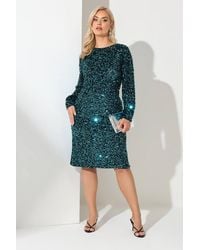 Yours - Sequin Velvet Shift Dress - Lyst