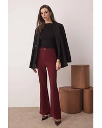 WOVCOR - High Waist Flared Bootcut Woven Trousers - Lyst