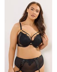 Yours - Padded Lace Plunge Bra - Lyst