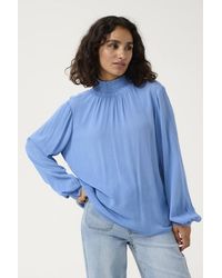 Kaffe - Katrine High Neck Long Sleeve Blouse - Lyst