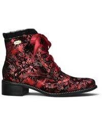 Infinity Leather - Floral Gothic Victorian Leather Heeled Boots - Lyst