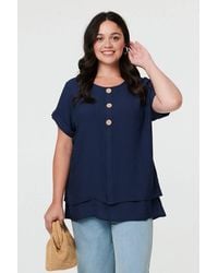 Izabel London - Curve Layered Short Sleeve Tunic Top - Lyst